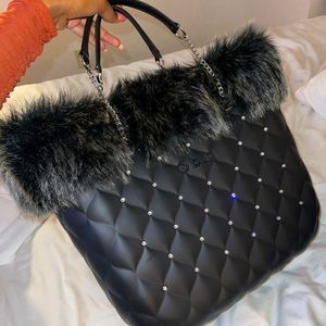 OBAG WITH SWAROVSKI CRYSTALS AND FUR TRIM  (limited edition)